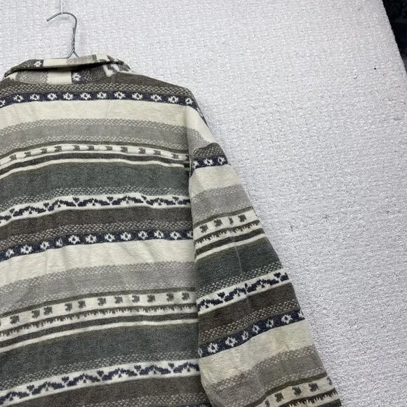 VTG Private member Heavy Button-Down Over Shirt L Aztec Southwest Pattern Retro - Picture 16 of 16